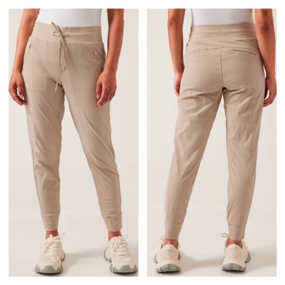 Athleta Beige Drawstring Jogger Pants